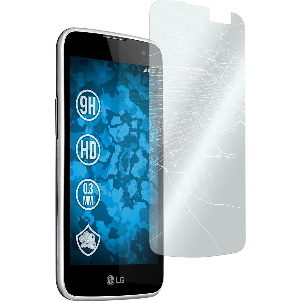 2er-Pack PhoneNatic Glas-Folie klar kompatibel mit LG K4 2016 - Panzerglas für K4 2016
