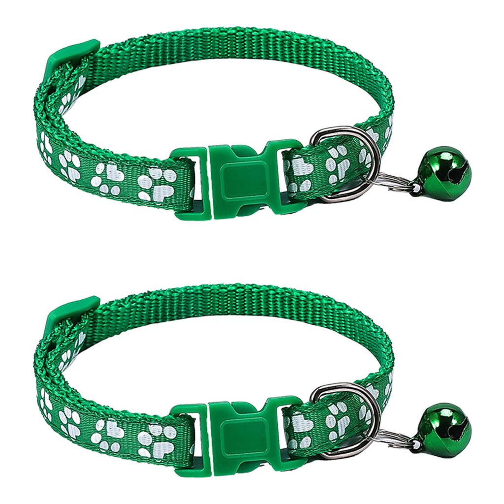 2 Stück Hundehalsband, verstellbare Schnalle, exquisites Design mit Glockenpfotenmuster, für Haustiere, Katzen und Hunde, Halskreis, Heimtierbedarf
