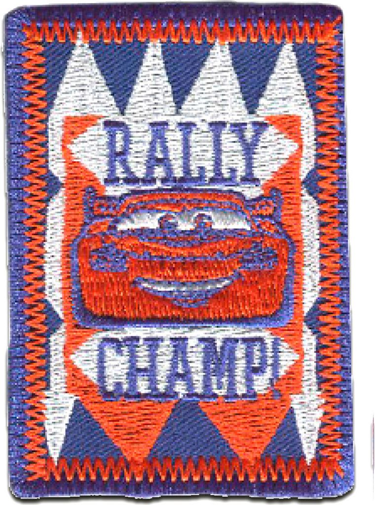 Disney Cars 2 Rally Champ - Aufnäher, Bügelbild, Aufbügler, Applikationen, Patches, Flicken, Zum Aufbügeln, Größe: 7 x 5 cm