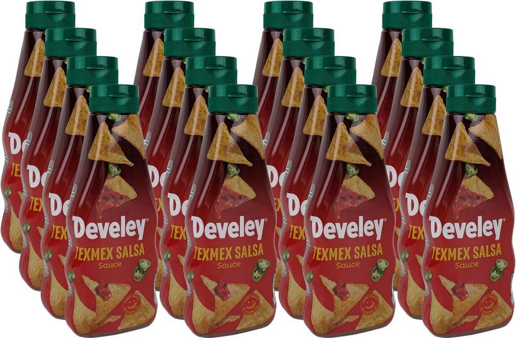 DEVELEY Texmex Salsa Sauce würzige Tomaten-Chili-Sauce vegan ohne künstliche Zusatzstoffe ideal für Nachos Tacos Wraps Burger Sandwiches Gemüse...