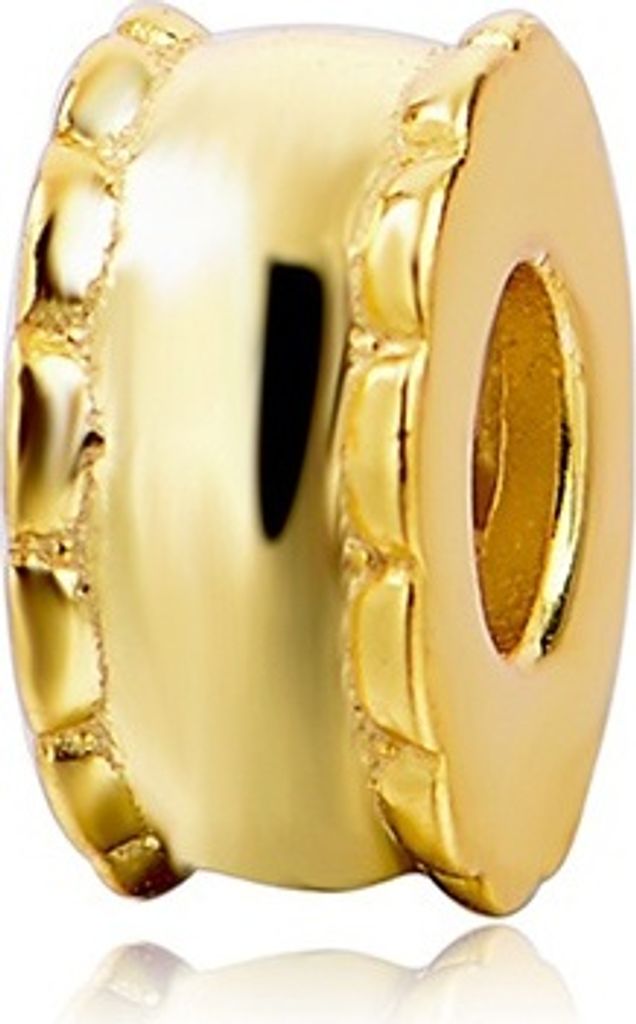PANDACHARMS Goldenes Kugelband Zwischenelement Charm, 925er Sterling Silber, passt zu Pandora