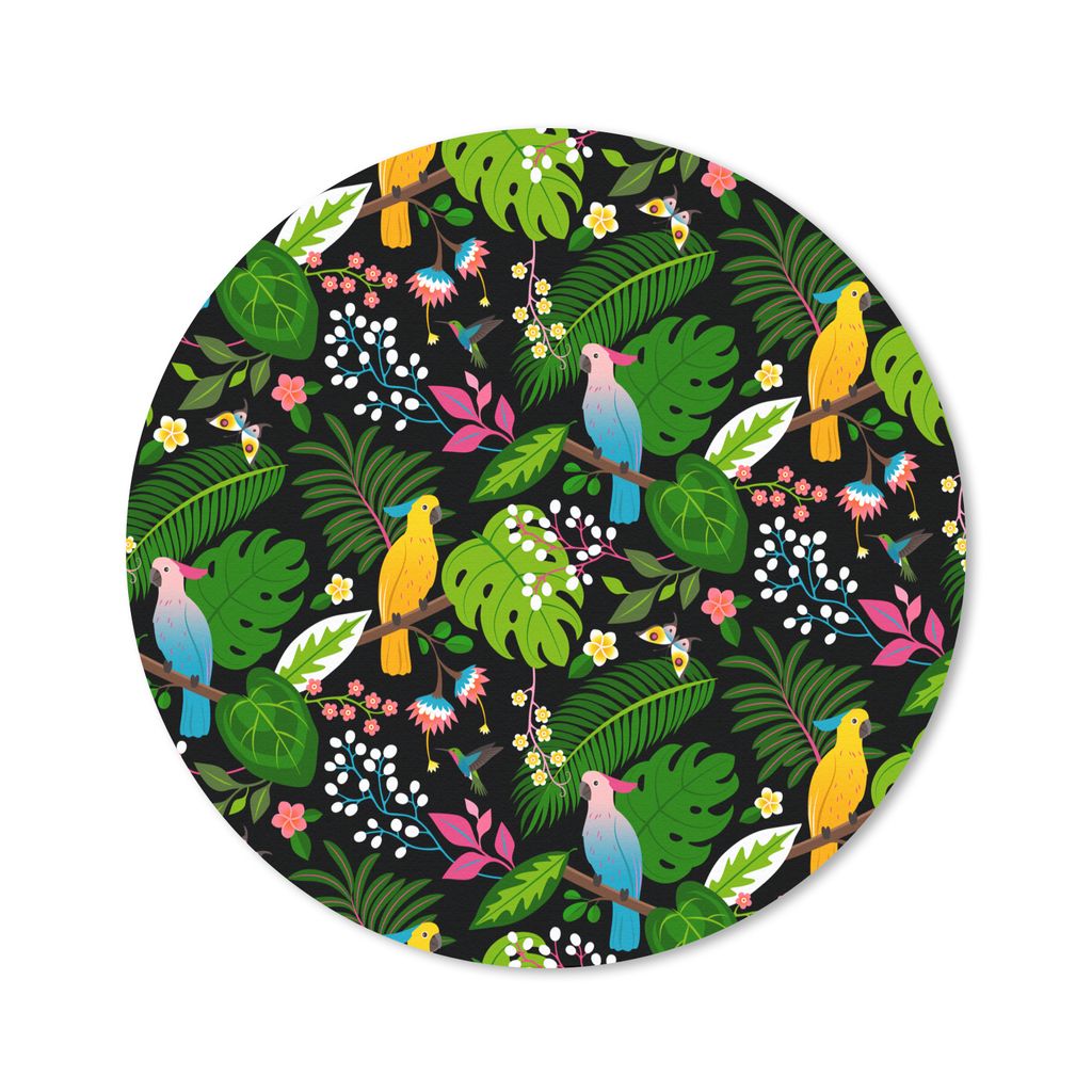 MuchoWow Mauspad Mousepad Papagei - Dschungel - Farben - Jungen - Mädchen - Kind 20x20 cm - Mousepads - Maus Mat - Pad - Mausunterlage - Schreib...