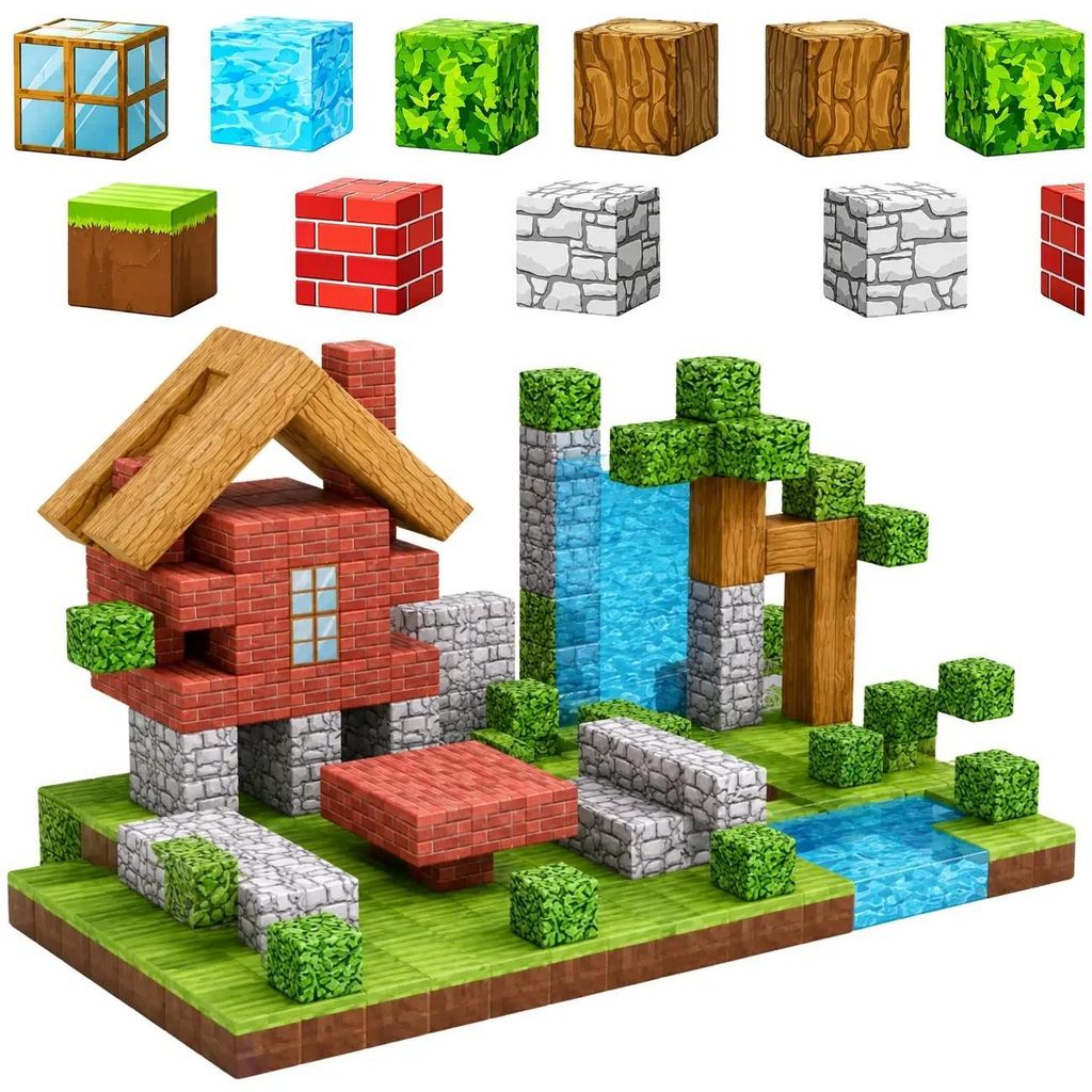 Blocchi magnetici, set da 50 pezzi, grandi, di grande Immagine del prodotto 