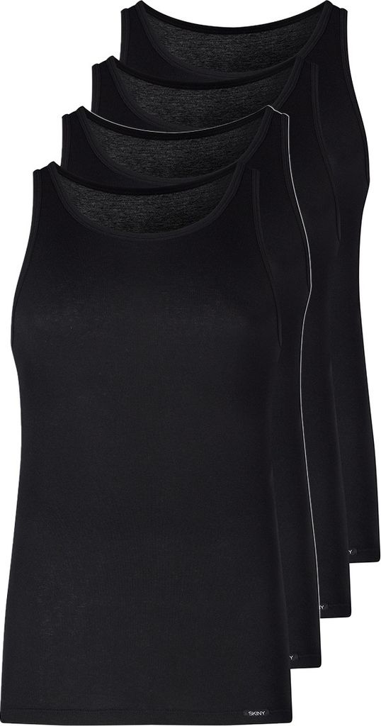 Skiny 4er Pack Basic Unterhemd / Tanktop Pflegeleicht und strapazierfähig, Aus 100% Baumwolle, Im praktischen Mehrfachpack erhältlich