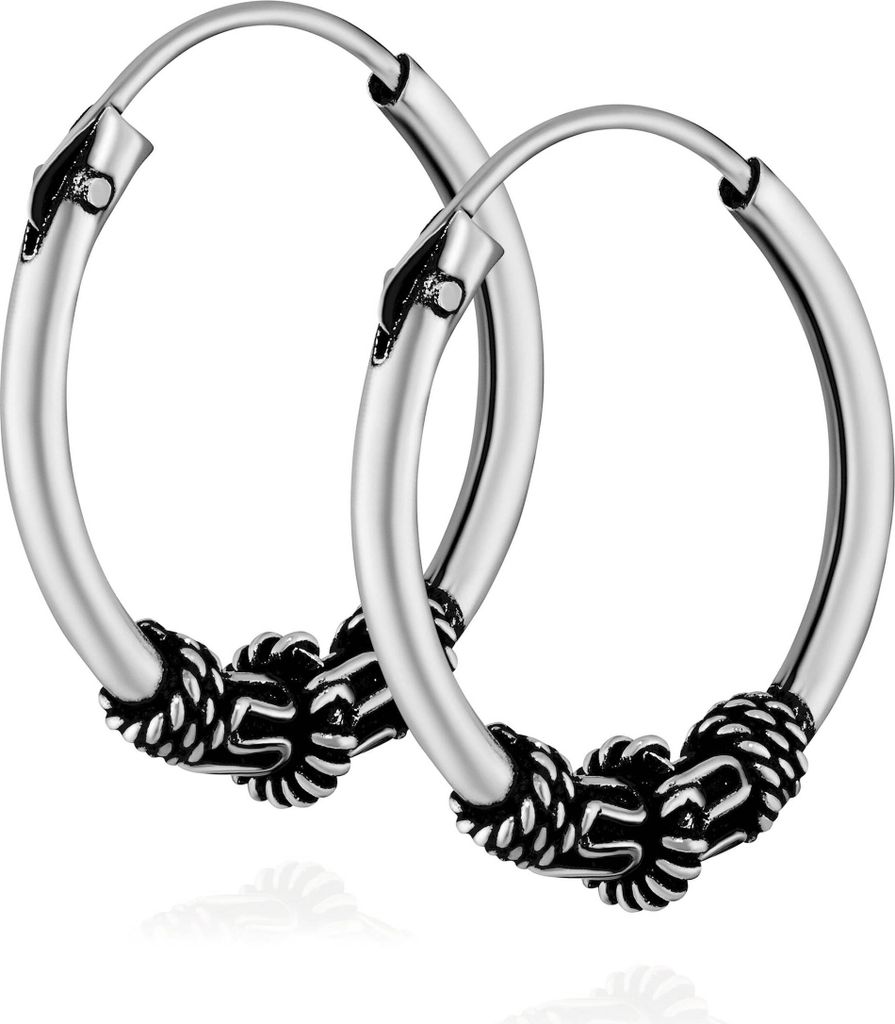 Paar 925 Sterling Silber Keltische Celtic Gothic Creolen Produktbild 