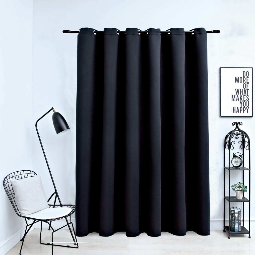 "im Angebot" Verdunkelungsvorhang mit Metallösen Schwarz 290x245 cm - Gardinen & Vorhänge CC126