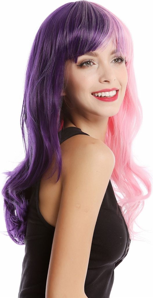 WIG ME UP Perücke Lang Lockig Halb Lila Rosa Produktbild 