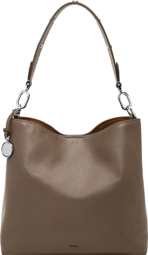 Sac seau en cuir Fossil marron foncé chic avec bandoulière réglable