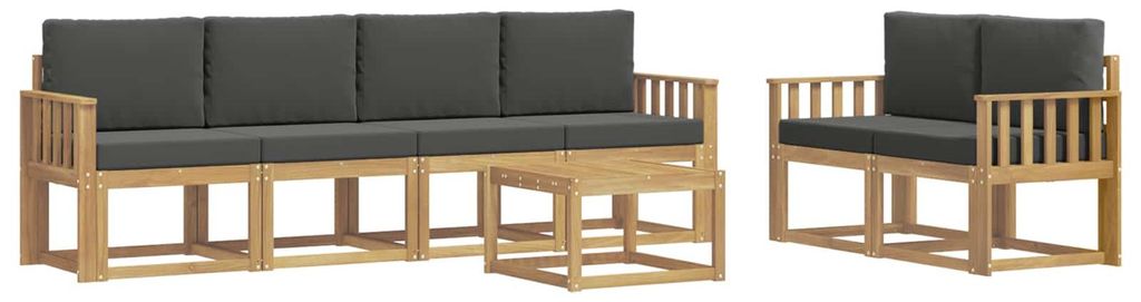 “2026 Modern“ Weiß Outdoor-Sofagarnitur mit Kissen 7 pcs Weiß und Anthrazit - Designermöbel 68397 - Gartensofas
