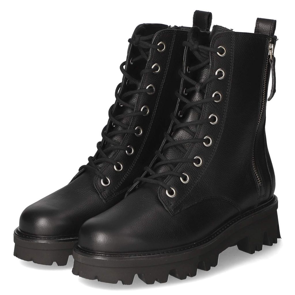 Paul Green Damen Schnürstiefeletten Schwarz Glattleder  Produktbild 