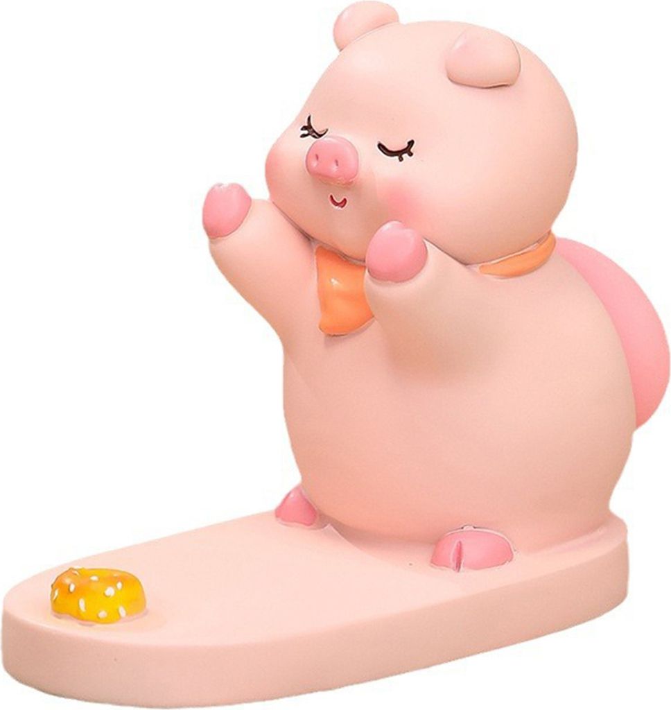 Cartoon Tier Handyhalter Schwein Hund Hase Panda Harz Figur Statue Skulptur Handy Tablet Ständer Desktop Dekoration Ornament