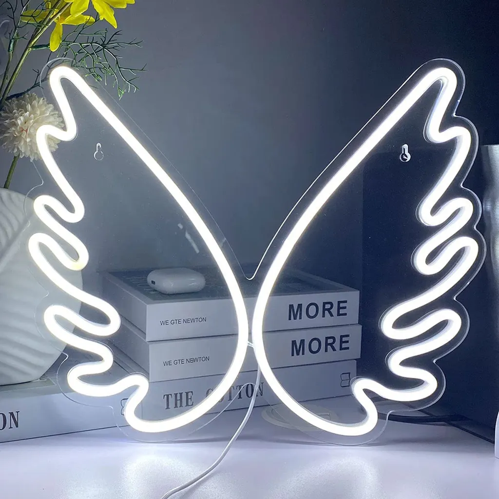 Neon Wings Ali LED 46x36cm - Sfondo Selfie Perfetto per Eventi