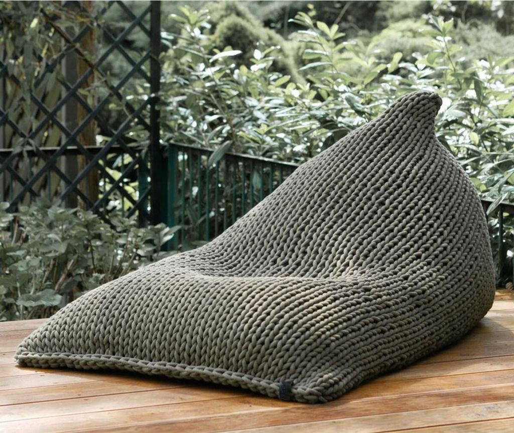 Casa Padrino Luxus Sitzsack Grün 90 x 140 cm - XXL Baumwoll Sitzsack mit Wasserdichter Innenhülle - Wohnzimmer Accessoires - Garten Accessoires -...