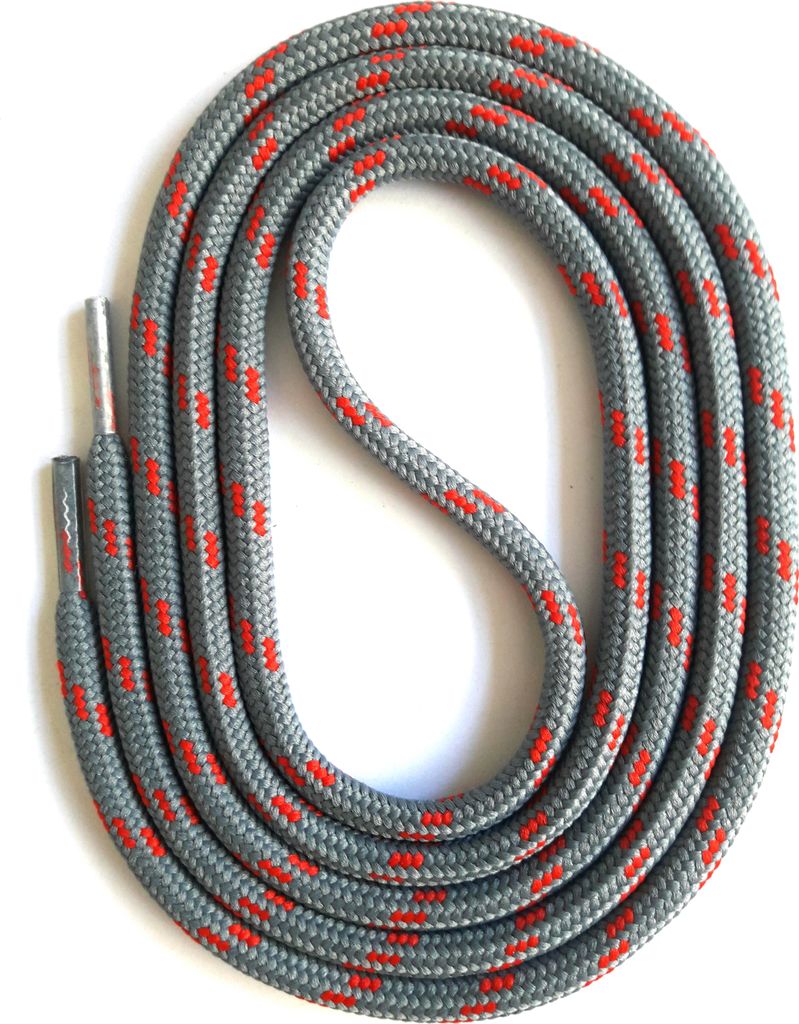 SNORS Sicherheitssenkel rund - GRAU / ROT - 5mm -  180cm Produktbild 