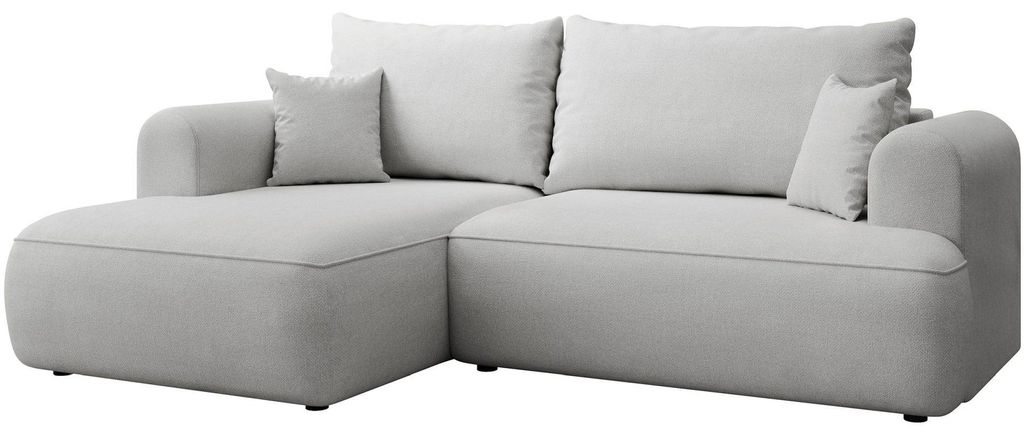 Selsey Ovo Mini – Ecksofa mit Schlaffunktion, links – Hellgrau – Chenille, Easy Clean