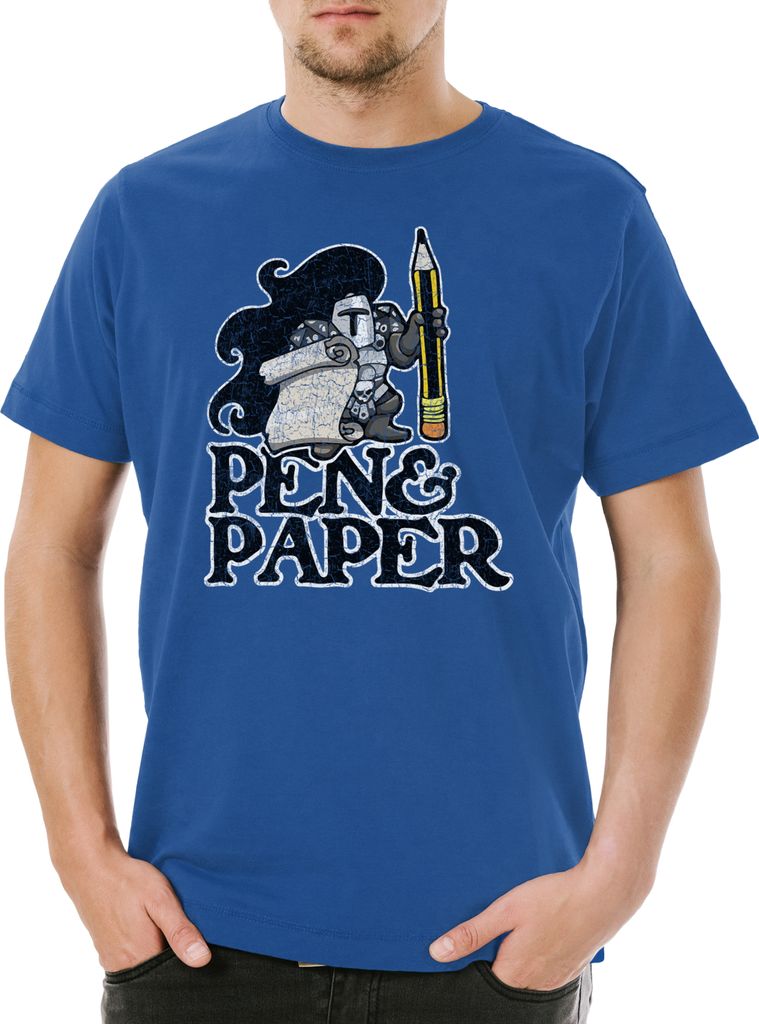 Urban Backwoods Pen & Paper, Herren T-Shirt, Farbe: Royalblau, Größe: XS