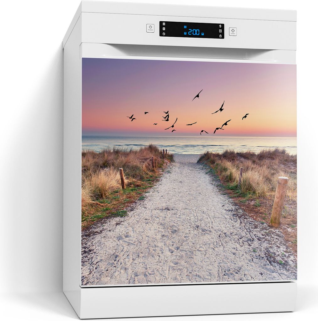 DEQORI Magnetmatte Spülmaschine beschreibbar 60x60 cm 'Strandaufgang zur Ostsee' Magnetfolie