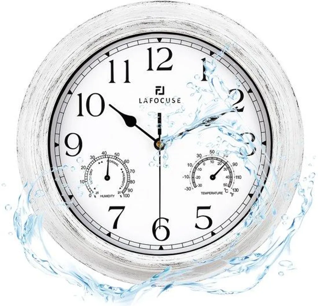 Horloge murale pour salle de bain étanche et silencieuse