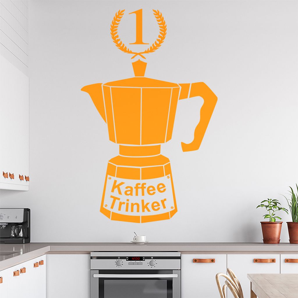 Kaffeetrinker 1. Platz Wandtattoo in 6 Größen - Wandaufkleber Wall Sticker - Dekoration, Küche, Wohnzimmer, Schlafzimmer, Badezimmer