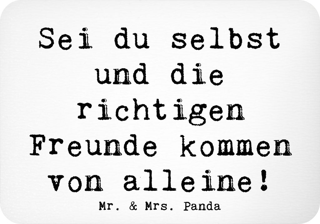 Mr. & Mrs. Panda magnet Spruch Neue Freunde finden - Weiß - Geschenk, holzmagnet, Vertrauem, Authentizität, Freundschaft schließen, erste Schrit...