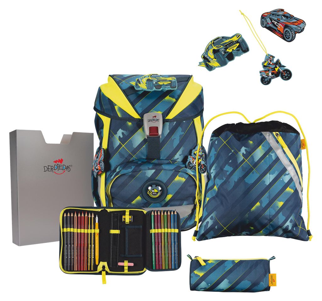 DerDieDas Ergoflex Schulrucksack Set 5-tlg. Speed Challenge Produktbild 