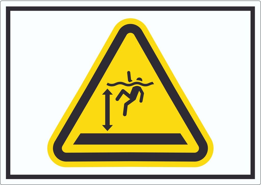 Aufkleber Warnung tiefes Wasser Symbol A1 (594x841mm)
