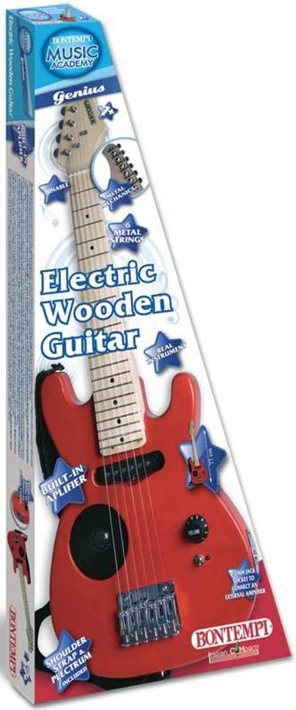 Bontempi elektrische Gitarre Holz rot - Spielzeuggitarre für Kinder