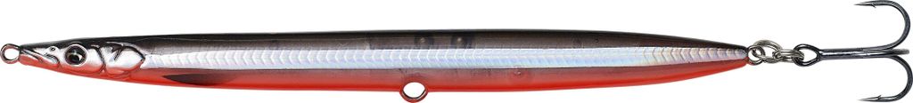 Savage Gear Sandeel Pencil 12,5cm 19g - Meerforellenköder, Farbe:Black & Red UV