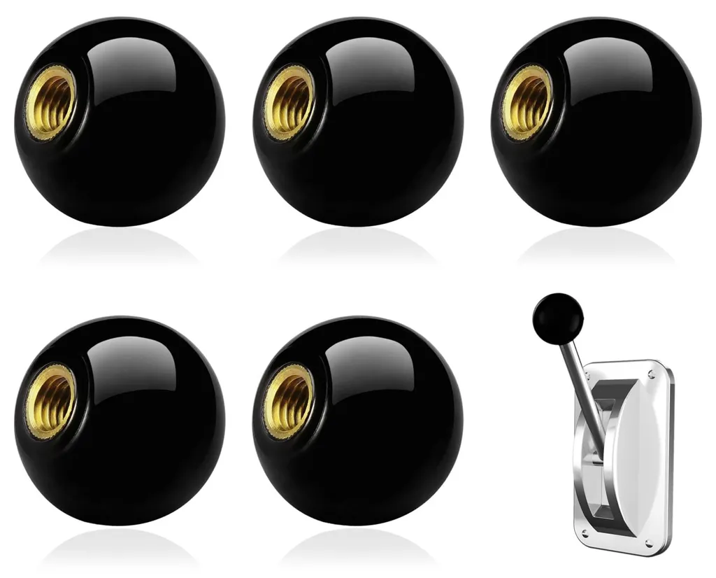 Réparation machine : Bouton à bille M8 x 30 mm noir avec filetage cuivre