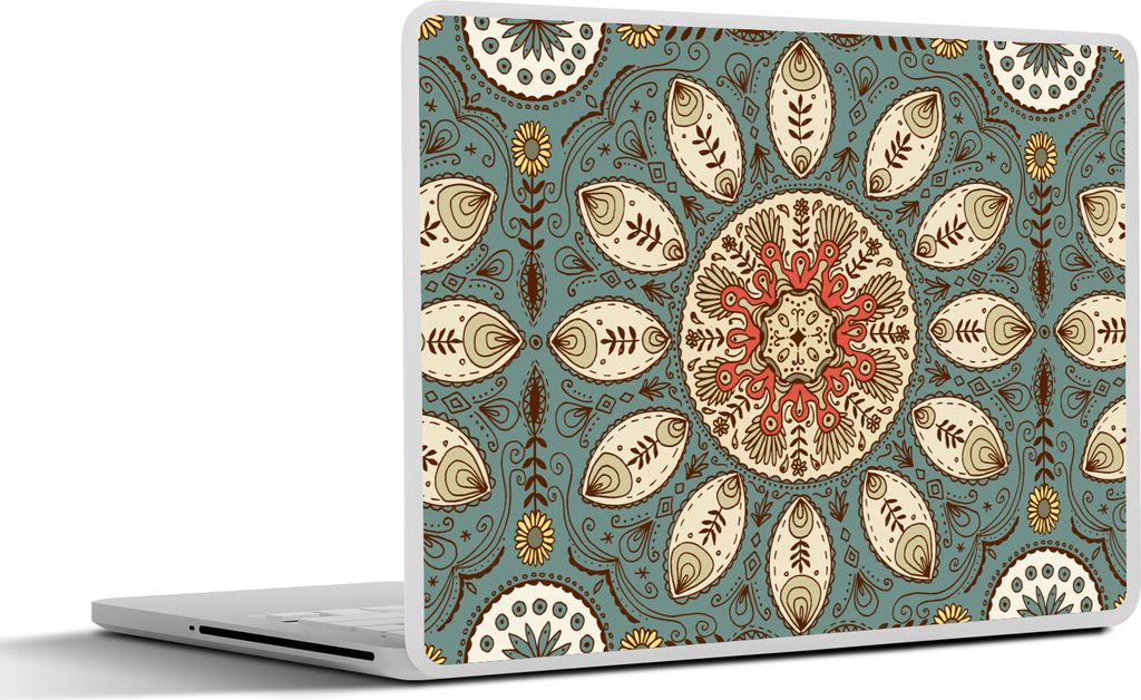 MuchoWow Laptop Aufkleber Sticker Cover Mandala - Retro - Bohème - Muster 36.5x27.5 cm - Laptop-Sticker