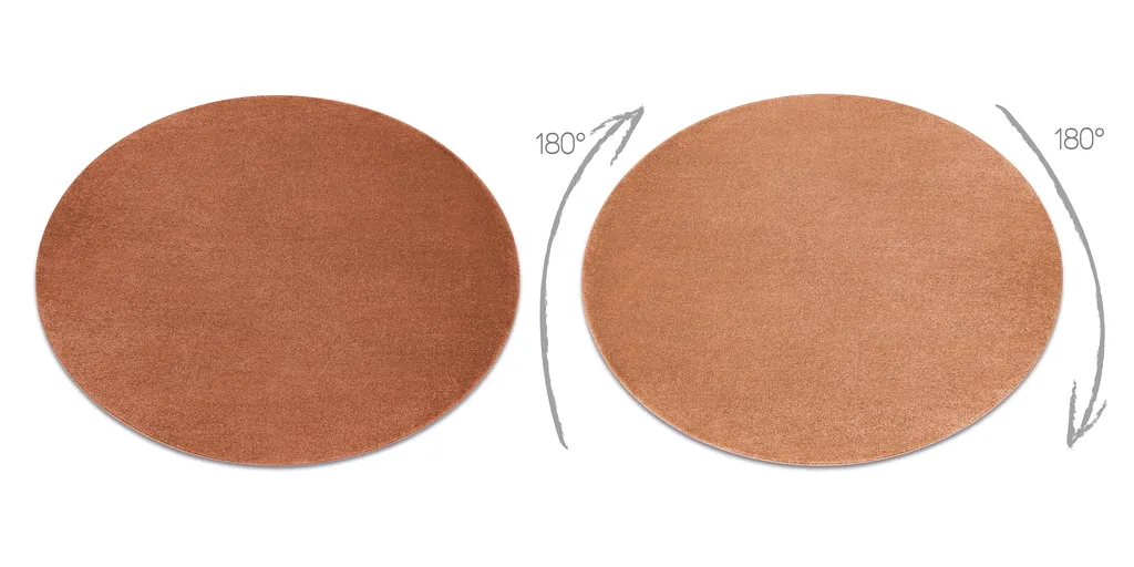 Tapis rond antidérapant SOFTY terracotta 120cm facile à nettoyer - 2