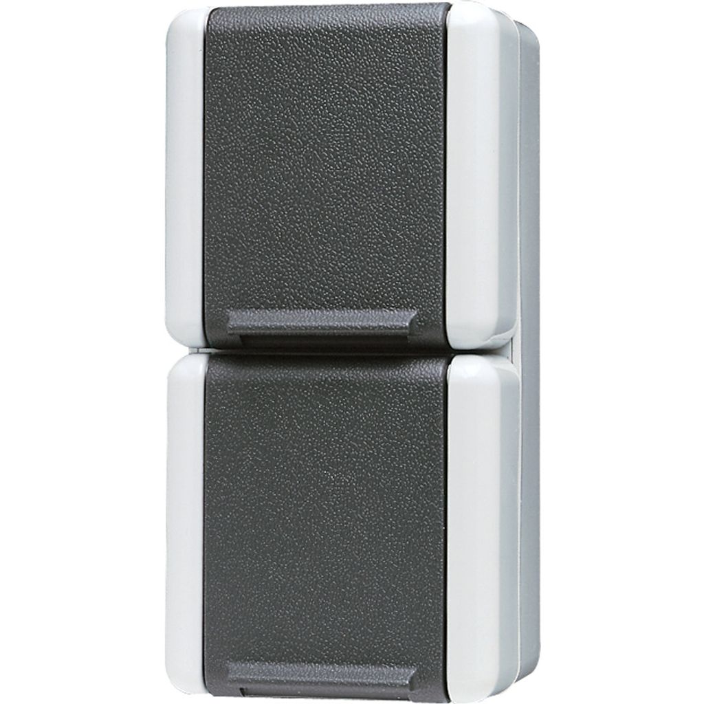 Jung 8220-1W Schuko-Steckdose 2-fach, Schwarz, Weiß