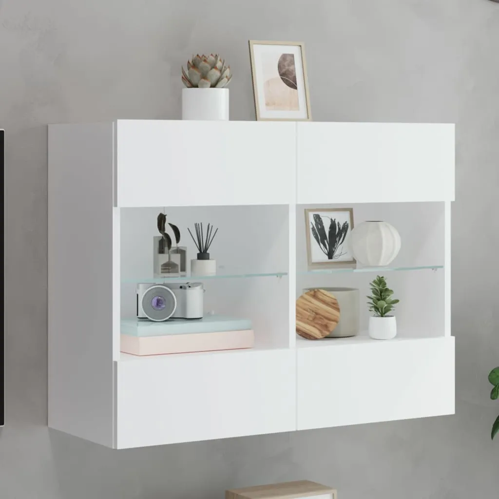 Petit Meuble TV Blanc LED 78,5 cm : Fini l'Encombrement dans votre Salon