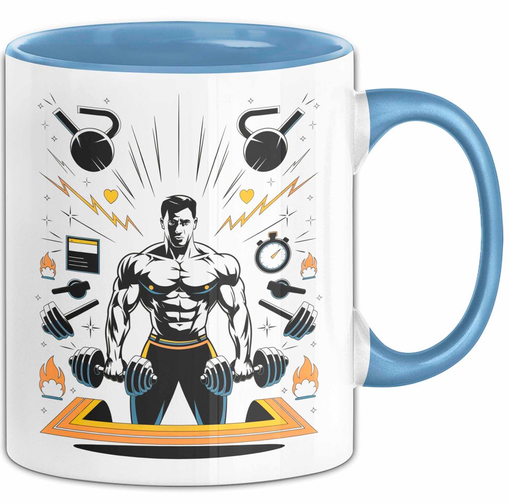Fitnesstrainer Tasse Geschenk Lustige Geschenkidee Spruch Für Fitness Motivatoren (Blau)