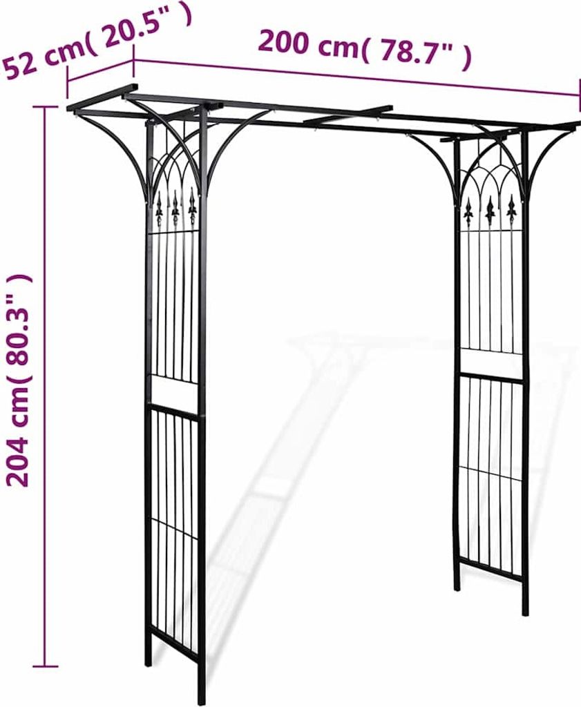 vidaXL Zahradní oblouk 200 x 52 x 204 cm Obrázek produktu 6