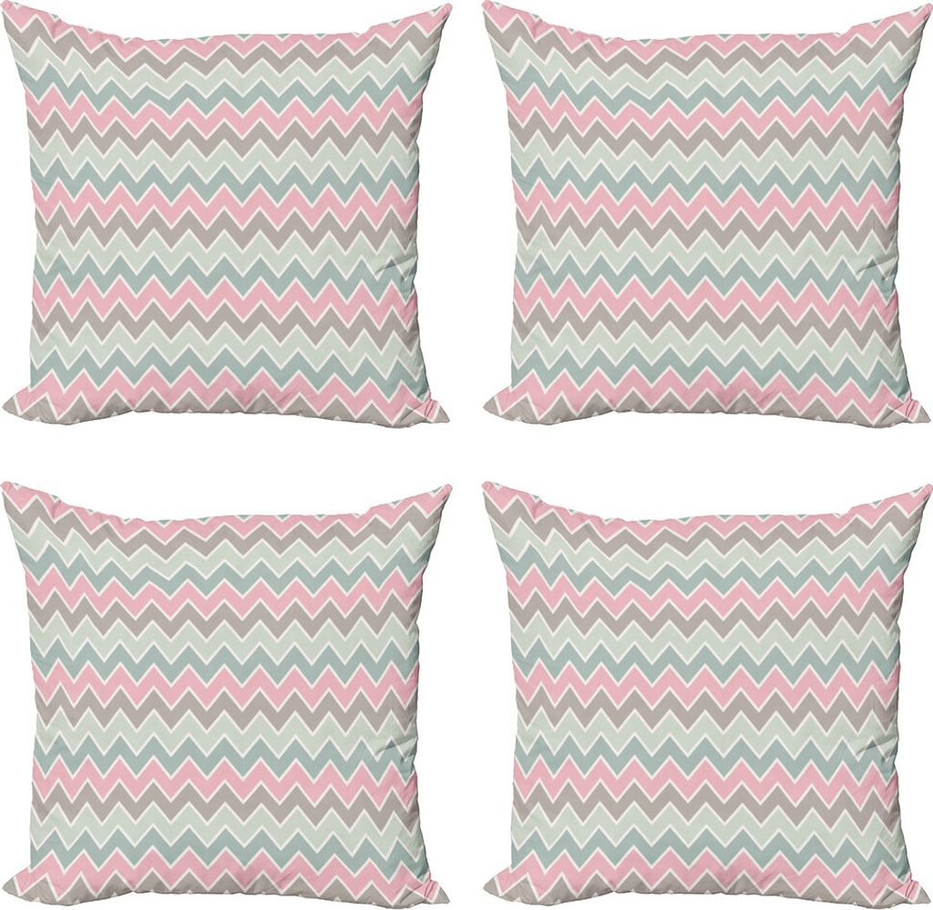 ABAKUHAUS Geometrisch Kissenbezug Set (4 Stück), Moderne abstrakte Formen, Moderner Doppelseitiger Digitaldruck, 45 cm x 45 cm, Mehrfarbig