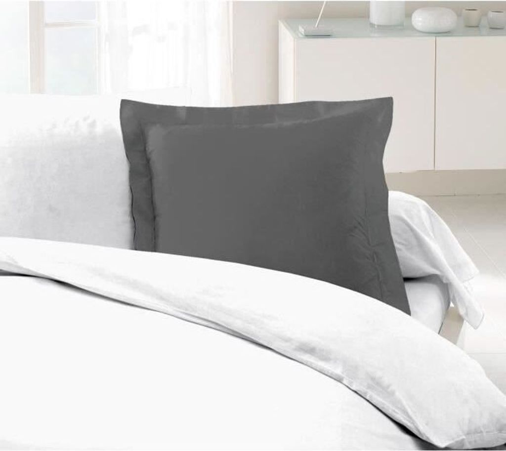 Kissenbezüge 2er Set 100% Baumwolle, 63x63 cm, 54 Fäden, Dunkelgrau,