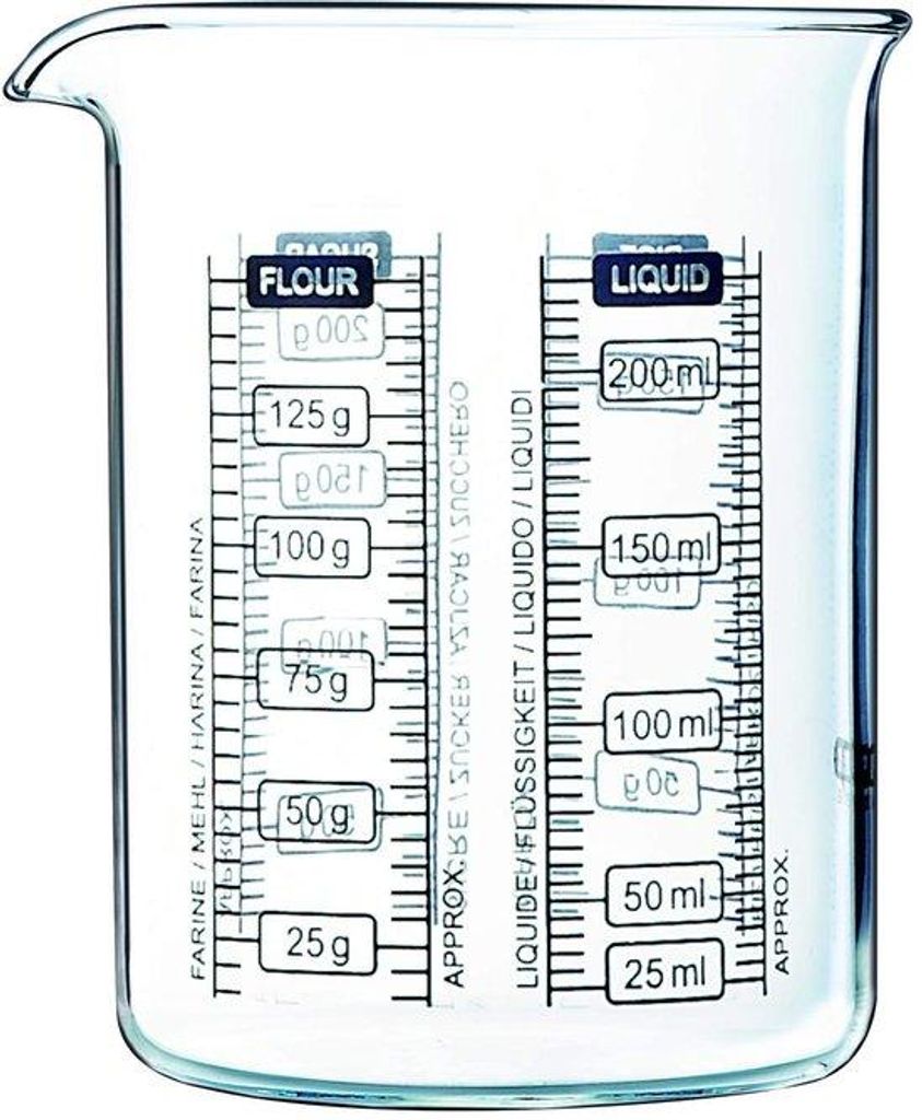 Maßbehälter aus Glas für die Küche mit zeitlosem Design 0,25 L