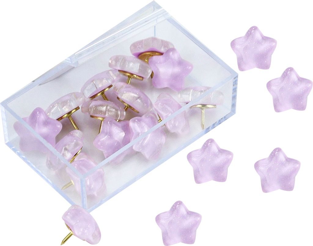 20 Stück Glitzer-Reißzwecken mit Sternmotiv, Reißzwecken mit Aufbewahrungsbox, glitzernde Reißzwecken für Pinnwände, Korktafeln, Fotowände, ...