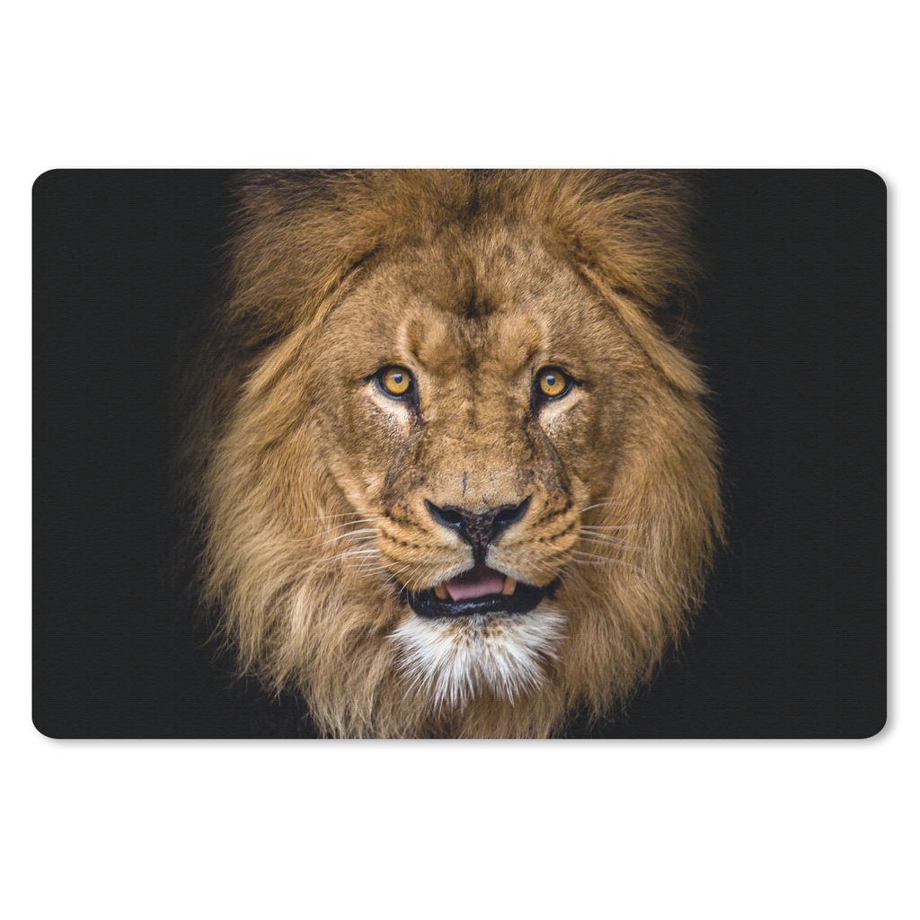 MuchoWow® Mauspad Mousepad Löwe - Porträt - Schwarz - Tiere Produktbild 