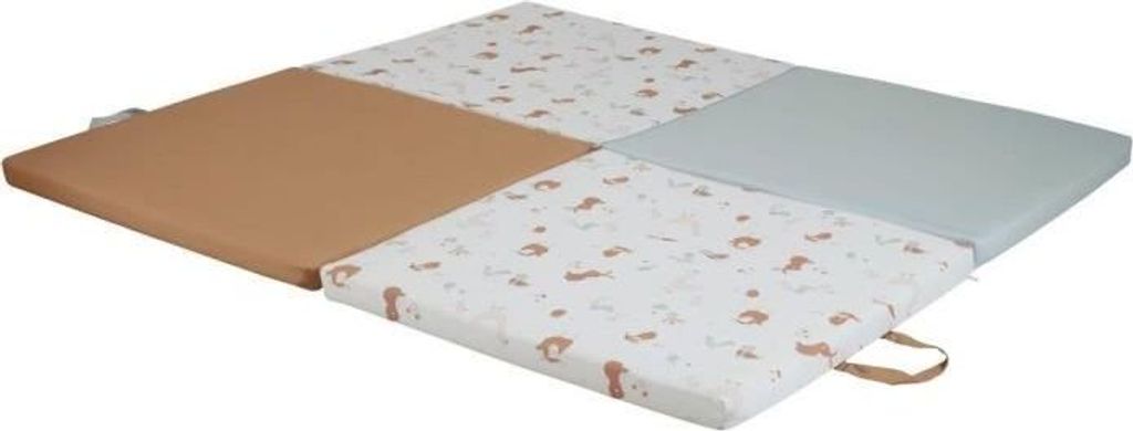 TINEO LITTLE FARMER 3in1 Krabbeldecke, Multifunktionales Spielmatte, 120x120 cm, Reisebett, Sitzpouf