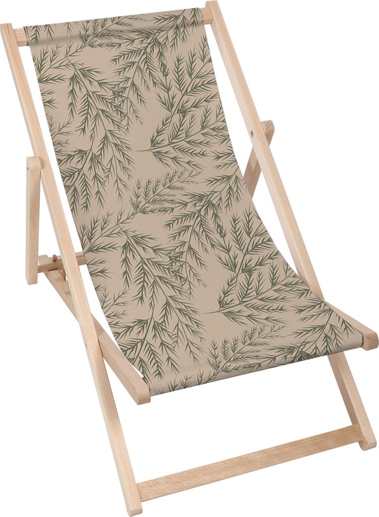 Dreamroots Liegestuhl klappbar Holz, bis zu 130 kg, Sonnenliege klappbar mit 3-stufiger Neigungsregulierung der Rückenlehne, Decorative Branches