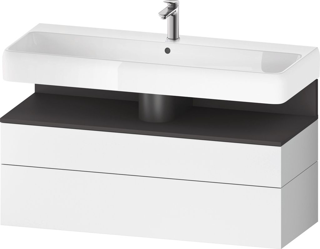 Duravit Qatego Waschtischunterbau, 1 Auszug und 1 Schublade, 1190x470x590mm, Nische Graphit matt, QA4396049180000