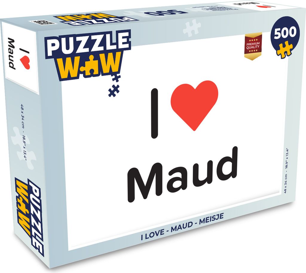 MuchoWow Puzzle 500 Teile Ich liebe - Maud - Mädchen - 500 Teile - Kinder - Selberbauen - Puzzlespiele