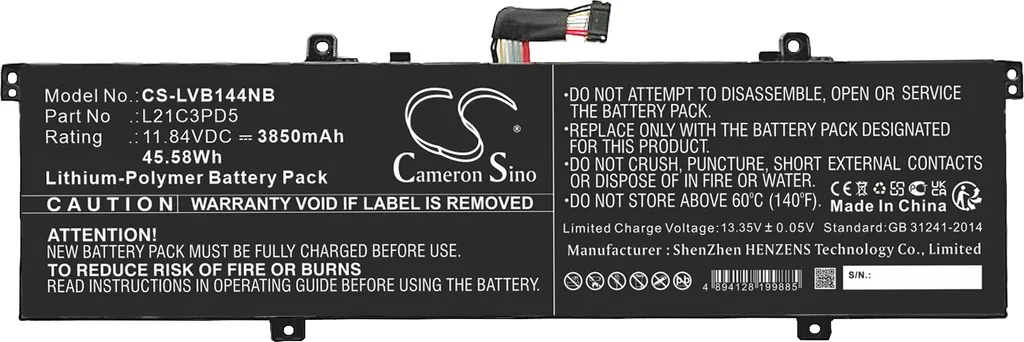 Batterie haute capacité pour Lenovo ThinkBook 14 G4 IAP TECHTEK