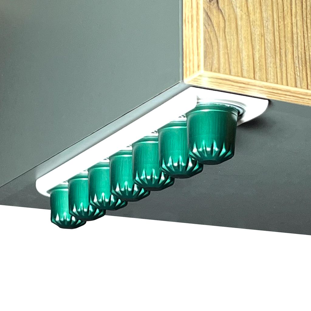 Kaffeekapselhalter selbstklebend - Weiß - Kapselhalter für Wand & Schrank