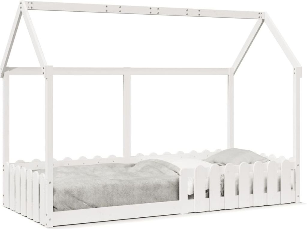 Maison Exclusive - Kinderbett Hausbett Weiß 90x200 cm Massivholz Kiefer