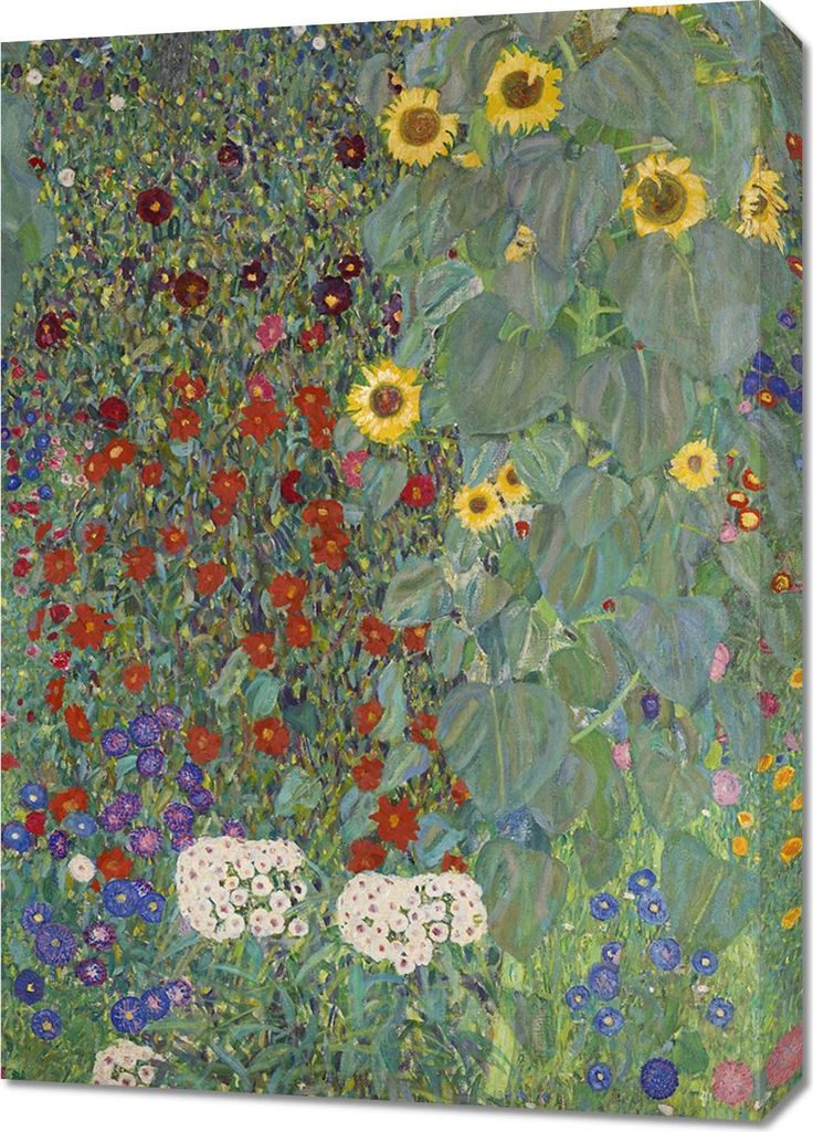 Bild 50x70cm Farm Garden, Gustaw Klimt Vintage für das Wohnzimmer