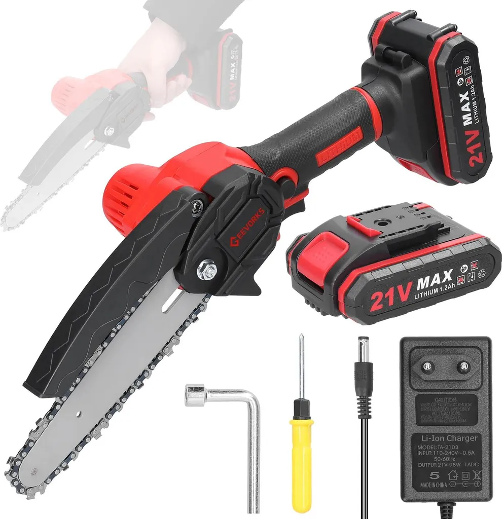 Mini Motosega 21V 15cm - La Migliore Sega a Batteria Blu Tipo C 2026