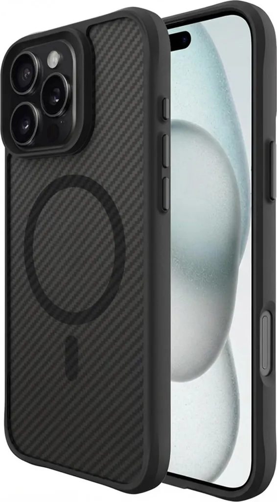 Custodia iPhone 16 Pro MagSafe imoshion Carbon - Nero Elegante